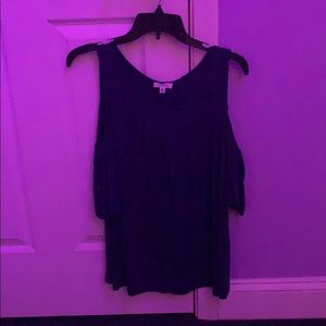 Navy blue, cold shoulder t-shirt in size medium